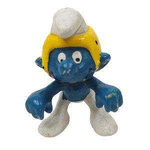 Vintage 1978 Peyo Schleich Driver Smurf Figure PVC Hong Kong Figurine